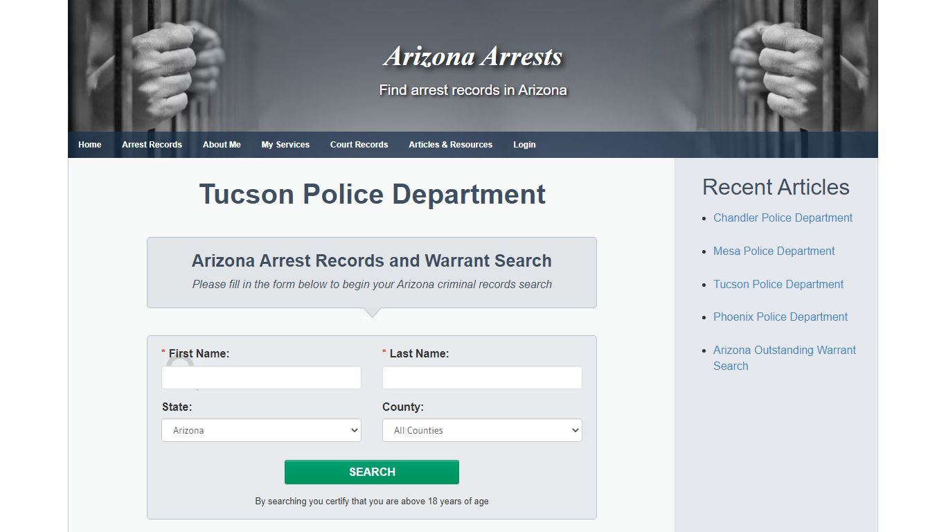 Tucson Police Department - Arizona Arrests